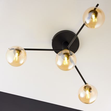 Jupiter 2031 - Candeeiro integrado FIGARO 4xG9/10W/230V preto/dourado/bege