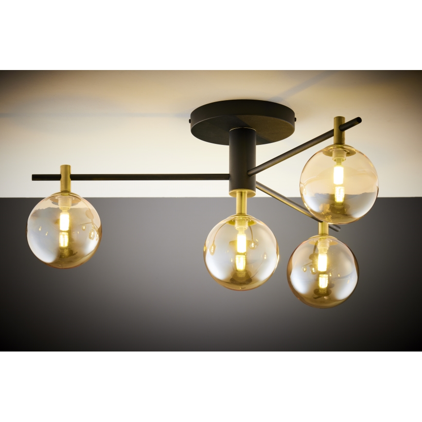 Jupiter 2031 - Candeeiro integrado FIGARO 4xG9/10W/230V preto/dourado/bege