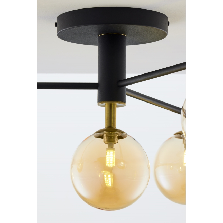 Jupiter 2031 - Candeeiro integrado FIGARO 4xG9/10W/230V preto/dourado/bege