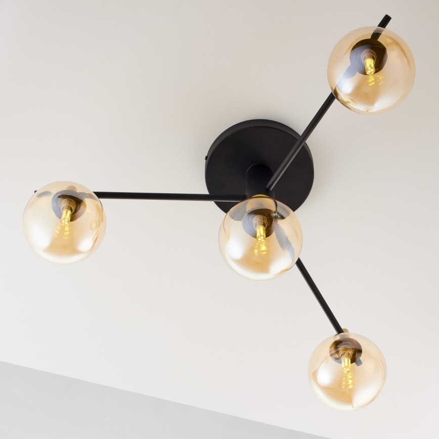 Jupiter 2031 - Candeeiro integrado FIGARO 4xG9/10W/230V preto/dourado/bege