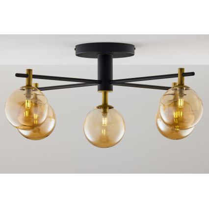 Jupiter 2032 - Candeeiro integrado FIGARO 5xG9/10W/230V preto/dourado/bege
