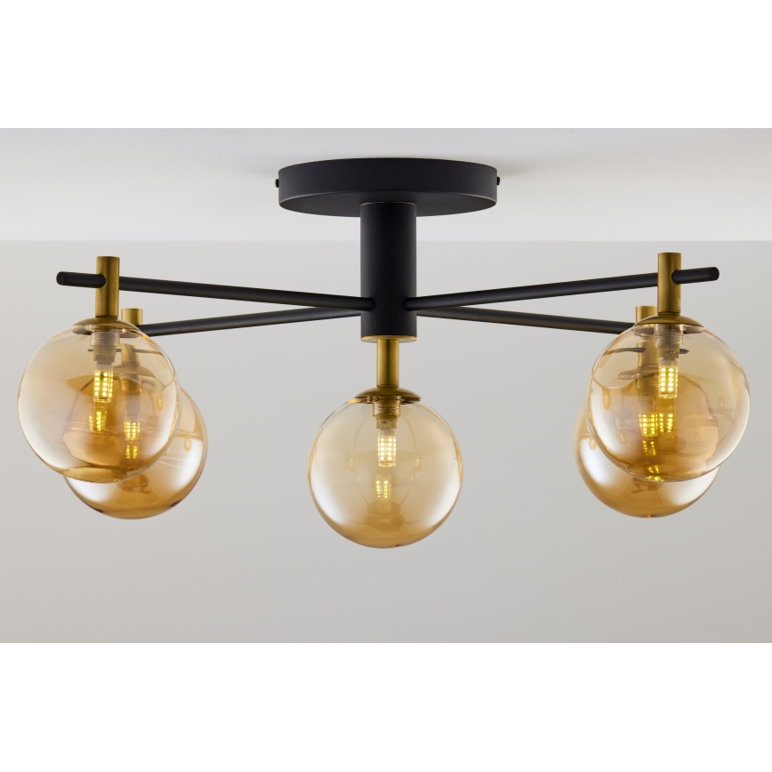 Jupiter 2032 - Candeeiro integrado FIGARO 5xG9/10W/230V preto/dourado/bege