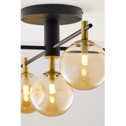 Jupiter 2032 - Candeeiro integrado FIGARO 5xG9/10W/230V preto/dourado/bege