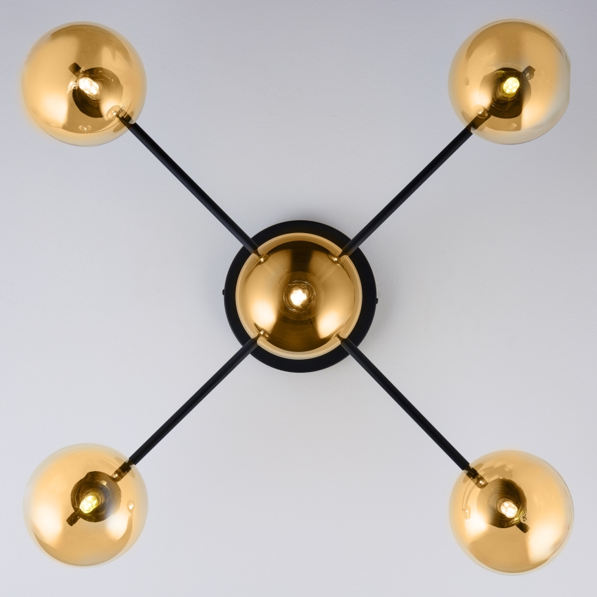 Jupiter 2032 - Candeeiro integrado FIGARO 5xG9/10W/230V preto/dourado/bege