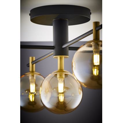 Jupiter 2032 - Candeeiro integrado FIGARO 5xG9/10W/230V preto/dourado/bege