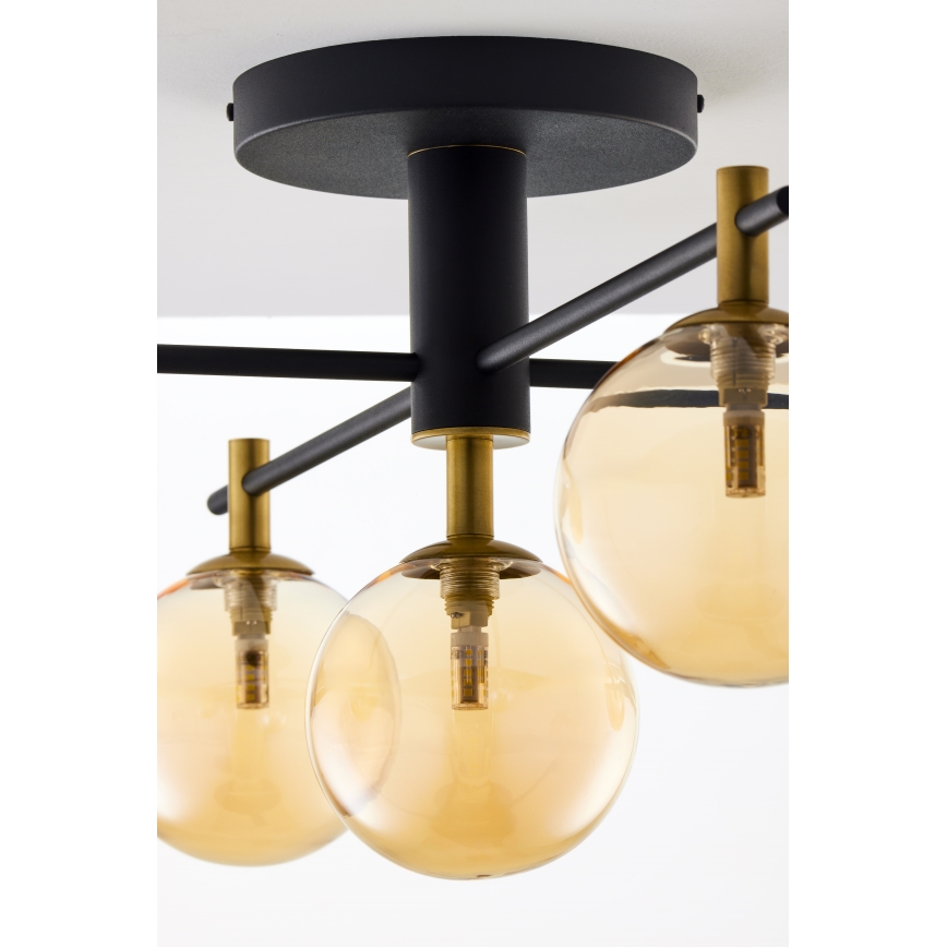 Jupiter 2032 - Candeeiro integrado FIGARO 5xG9/10W/230V preto/dourado/bege