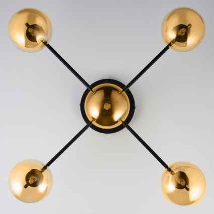Jupiter 2032 - Candeeiro integrado FIGARO 5xG9/10W/230V preto/dourado/bege