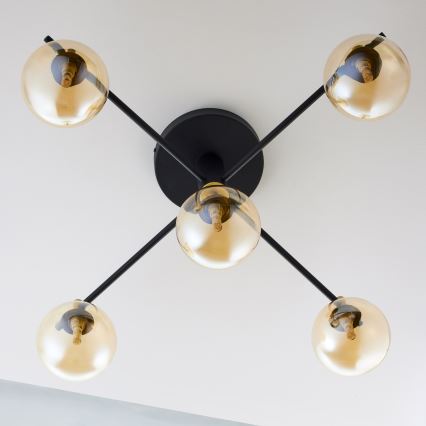 Jupiter 2032 - Candeeiro integrado FIGARO 5xG9/10W/230V preto/dourado/bege