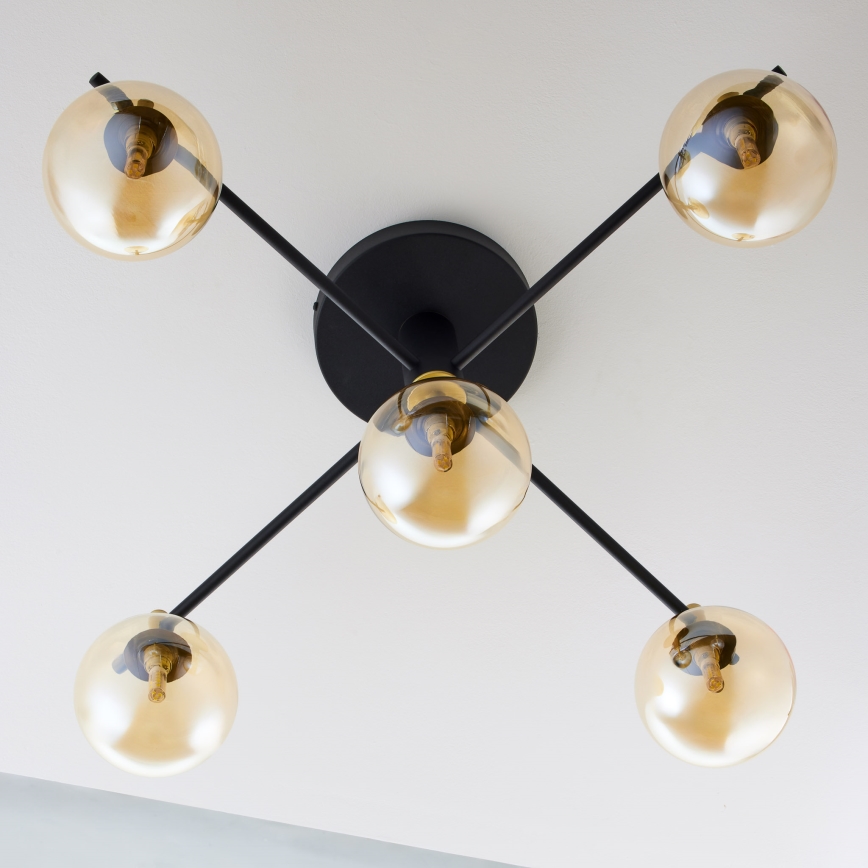 Jupiter 2032 - Candeeiro integrado FIGARO 5xG9/10W/230V preto/dourado/bege