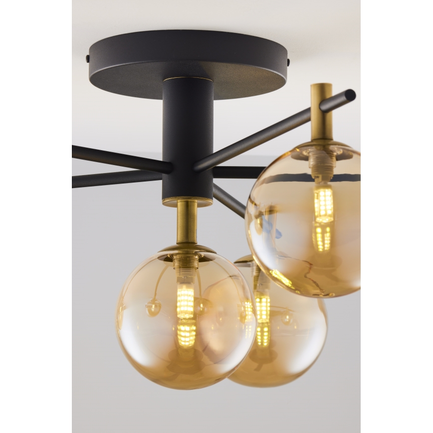 Jupiter 2033 - Candeeiro integrado FIGARO 6xG9/10W/230V preto/dourado/bege