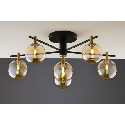 Jupiter 2033 - Candeeiro integrado FIGARO 6xG9/10W/230V preto/dourado/bege