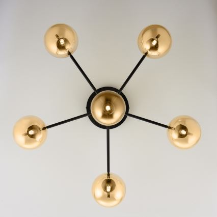 Jupiter 2033 - Candeeiro integrado FIGARO 6xG9/10W/230V preto/dourado/bege