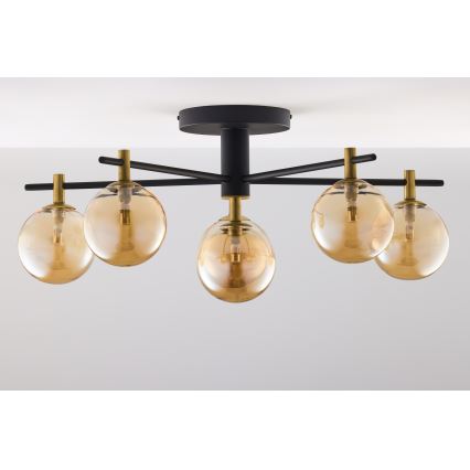 Jupiter 2033 - Candeeiro integrado FIGARO 6xG9/10W/230V preto/dourado/bege