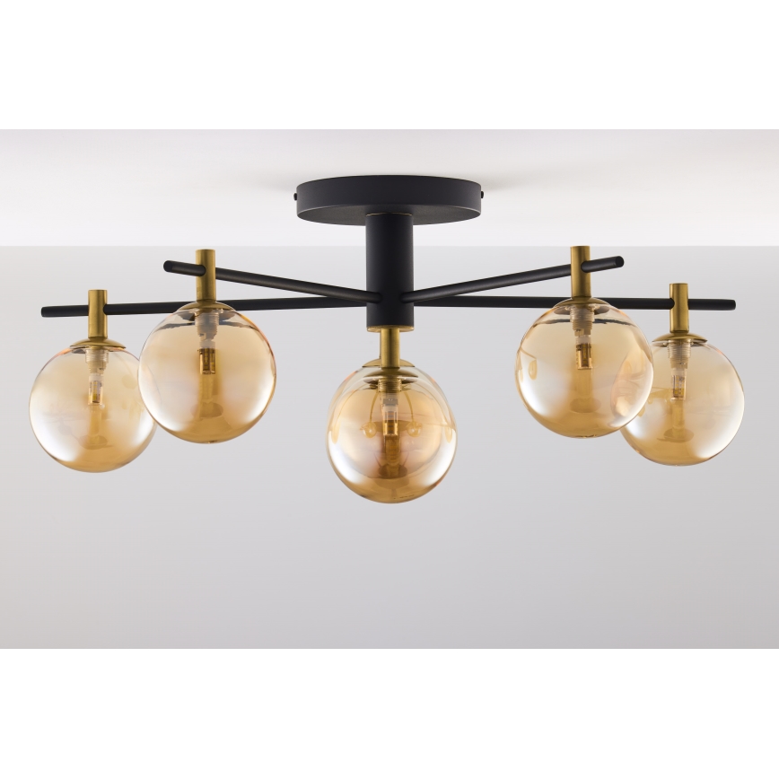 Jupiter 2033 - Candeeiro integrado FIGARO 6xG9/10W/230V preto/dourado/bege