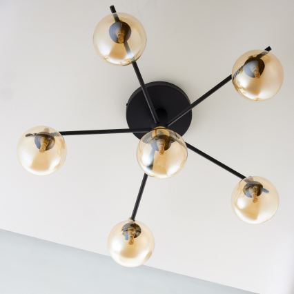 Jupiter 2033 - Candeeiro integrado FIGARO 6xG9/10W/230V preto/dourado/bege
