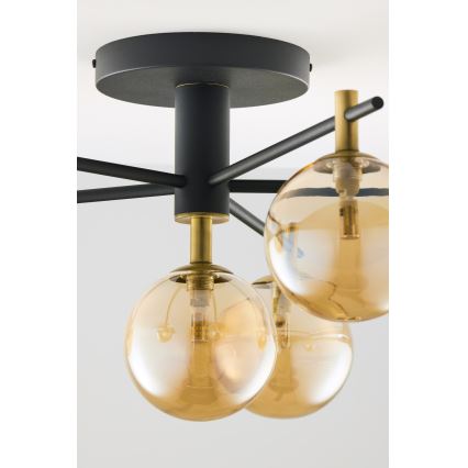 Jupiter 2033 - Candeeiro integrado FIGARO 6xG9/10W/230V preto/dourado/bege