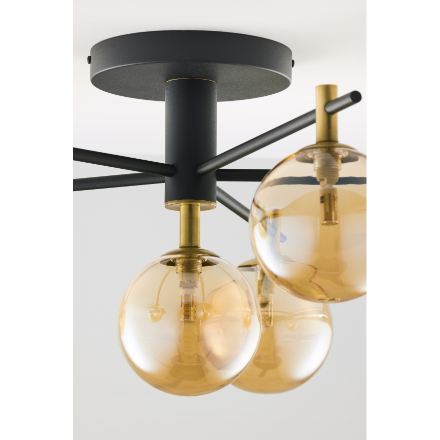 Jupiter 2033 - Candeeiro integrado FIGARO 6xG9/10W/230V preto/dourado/bege