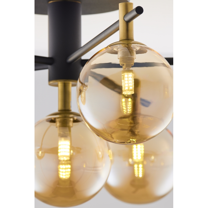 Jupiter 2033 - Candeeiro integrado FIGARO 6xG9/10W/230V preto/dourado/bege