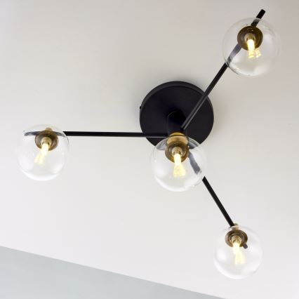 Jupiter 2034 - Candeeiro integrado FIGARO 4xG9/10W/230V preto/dourado/bege/transparente