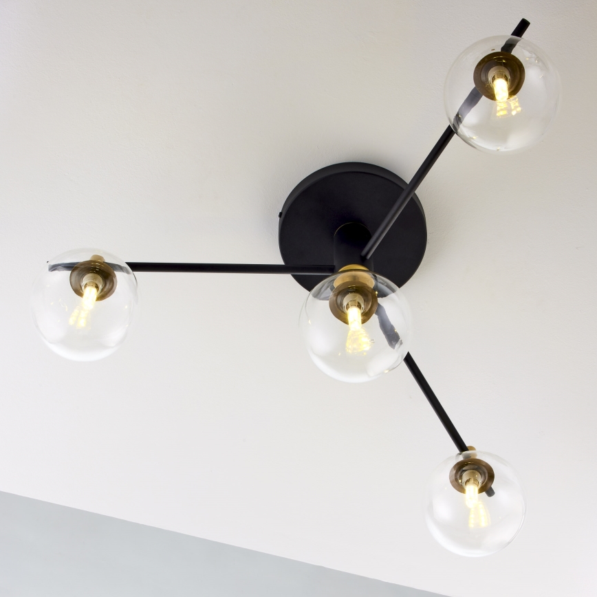 Jupiter 2034 - Candeeiro integrado FIGARO 4xG9/10W/230V preto/dourado/bege/transparente