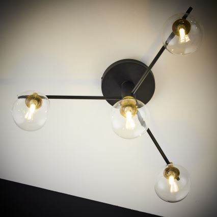 Jupiter 2034 - Candeeiro integrado FIGARO 4xG9/10W/230V preto/dourado/bege/transparente
