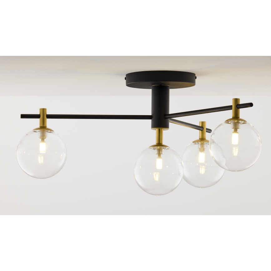 Jupiter 2034 - Candeeiro integrado FIGARO 4xG9/10W/230V preto/dourado/bege/transparente