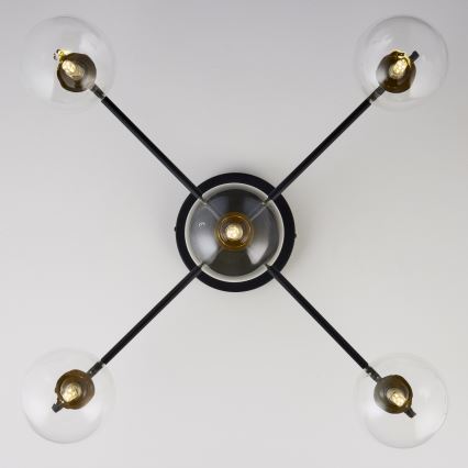 Jupiter 2035 - Candeeiro integrado FIGARO 5xG9/10W/230V preto/dourado/bege/transparente
