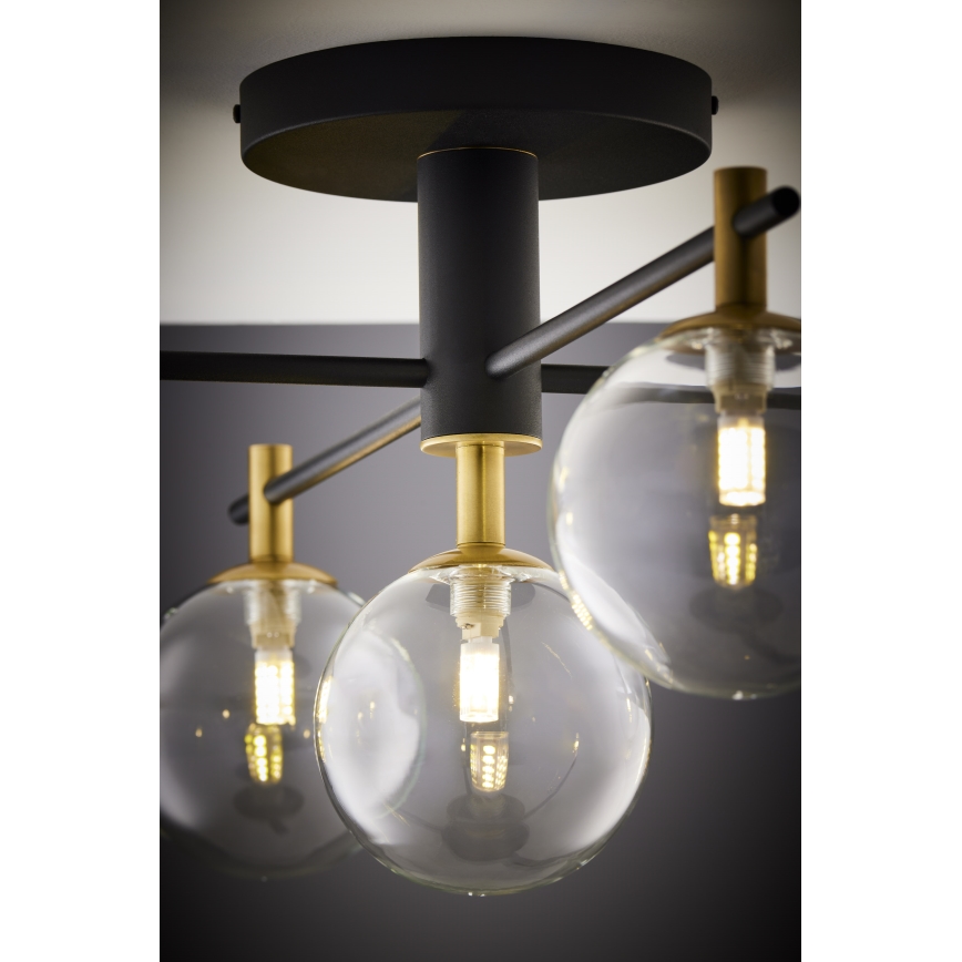 Jupiter 2035 - Candeeiro integrado FIGARO 5xG9/10W/230V preto/dourado/bege/transparente