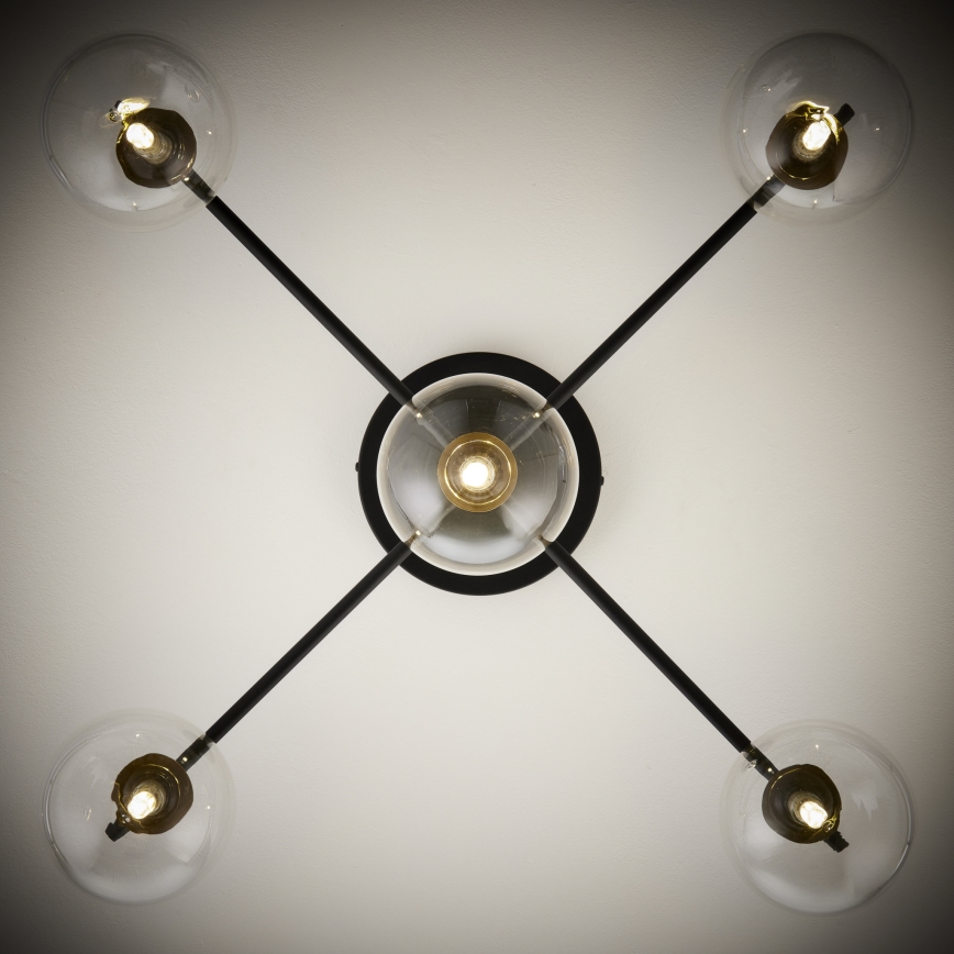 Jupiter 2035 - Candeeiro integrado FIGARO 5xG9/10W/230V preto/dourado/bege/transparente