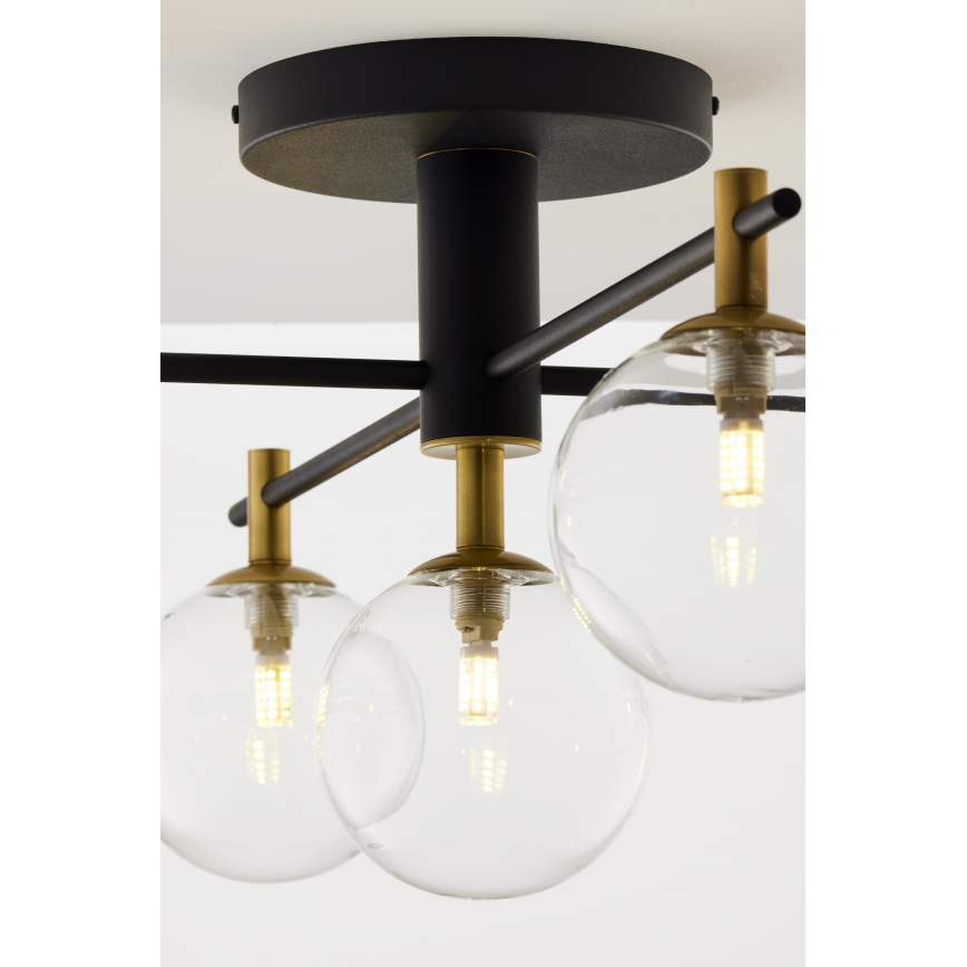 Jupiter 2035 - Candeeiro integrado FIGARO 5xG9/10W/230V preto/dourado/bege/transparente