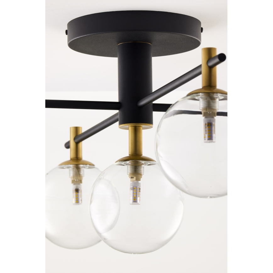 Jupiter 2035 - Candeeiro integrado FIGARO 5xG9/10W/230V preto/dourado/bege/transparente