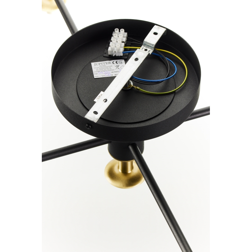 Jupiter 2035 - Candeeiro integrado FIGARO 5xG9/10W/230V preto/dourado/bege/transparente