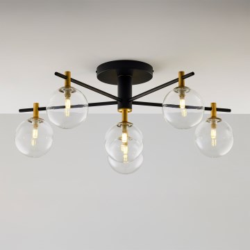 Jupiter 2036 - Candeeiro integrado FIGARO 6xG9/10W/230V preto/dourado/bege/transparente