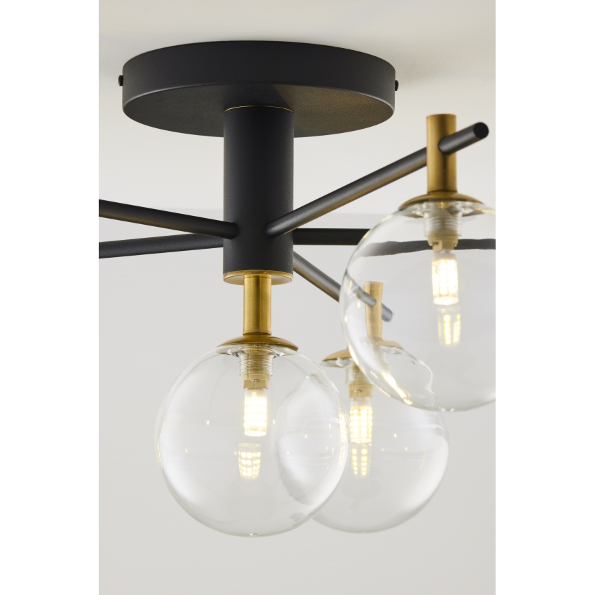 Jupiter 2036 - Candeeiro integrado FIGARO 6xG9/10W/230V preto/dourado/bege/transparente
