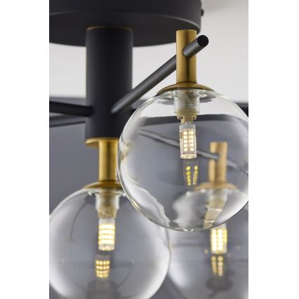 Jupiter 2036 - Candeeiro integrado FIGARO 6xG9/10W/230V preto/dourado/bege/transparente