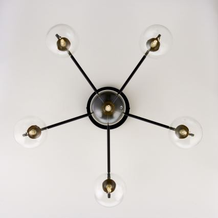 Jupiter 2036 - Candeeiro integrado FIGARO 6xG9/10W/230V preto/dourado/bege/transparente