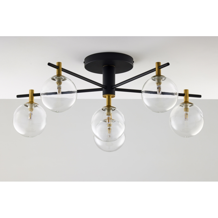 Jupiter 2036 - Candeeiro integrado FIGARO 6xG9/10W/230V preto/dourado/bege/transparente