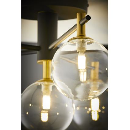 Jupiter 2036 - Candeeiro integrado FIGARO 6xG9/10W/230V preto/dourado/bege/transparente