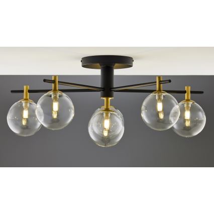Jupiter 2036 - Candeeiro integrado FIGARO 6xG9/10W/230V preto/dourado/bege/transparente