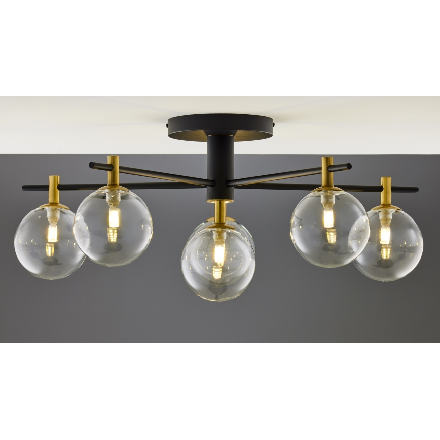 Jupiter 2036 - Candeeiro integrado FIGARO 6xG9/10W/230V preto/dourado/bege/transparente