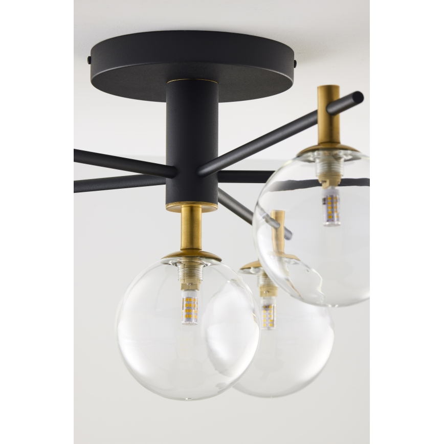 Jupiter 2036 - Candeeiro integrado FIGARO 6xG9/10W/230V preto/dourado/bege/transparente