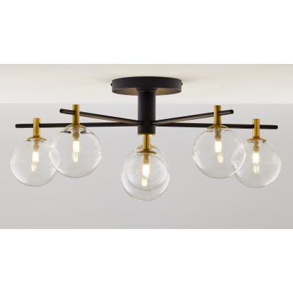Jupiter 2036 - Candeeiro integrado FIGARO 6xG9/10W/230V preto/dourado/bege/transparente
