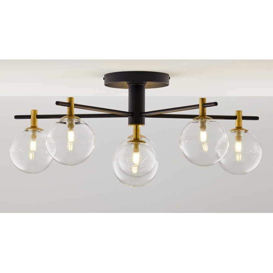 Jupiter 2036 - Candeeiro integrado FIGARO 6xG9/10W/230V preto/dourado/bege/transparente