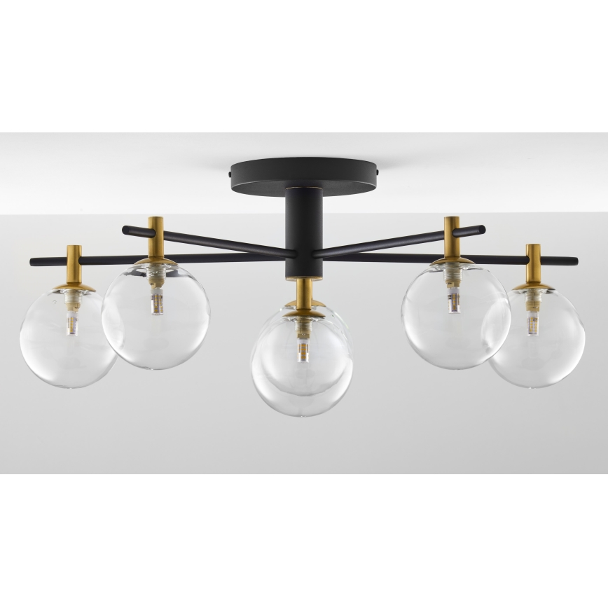 Jupiter 2036 - Candeeiro integrado FIGARO 6xG9/10W/230V preto/dourado/bege/transparente