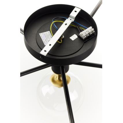 Jupiter 2036 - Candeeiro integrado FIGARO 6xG9/10W/230V preto/dourado/bege/transparente