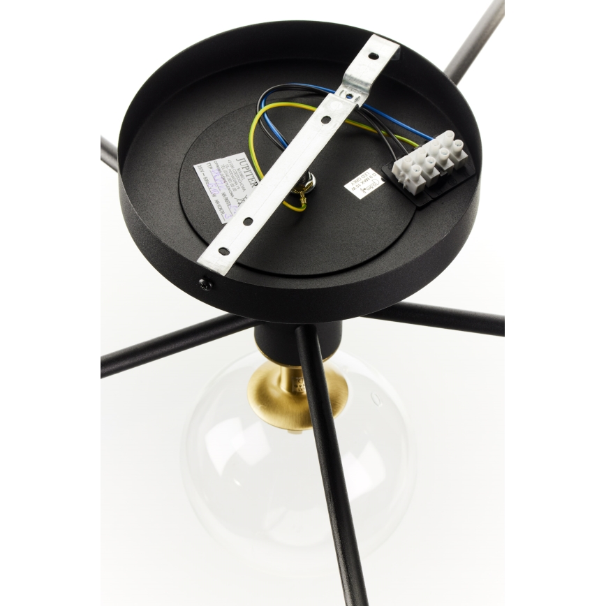Jupiter 2036 - Candeeiro integrado FIGARO 6xG9/10W/230V preto/dourado/bege/transparente