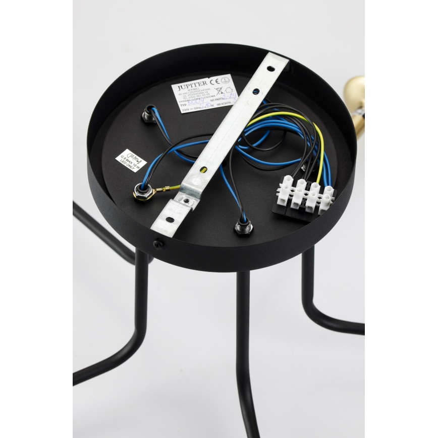 Jupiter 2038 - Candeeiro suspenso BURANO 5xG9/10W/230V preto/dourado/bege