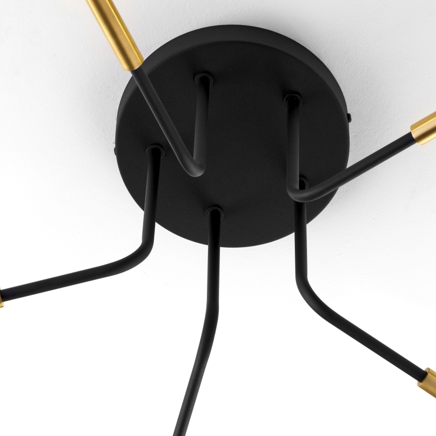 Jupiter 2040 - Candeeiro suspenso BURANO 5xG9/10W/230V preto/dourado/transparente