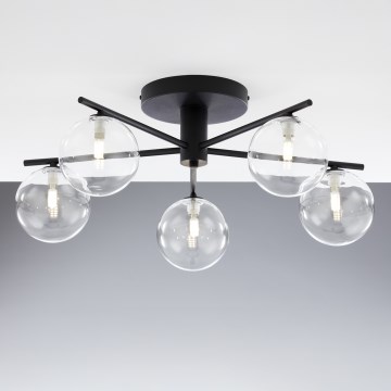 Jupiter 2046 - Candeeiro integrado PRATO 5xG9/10W/230V preto/transparente