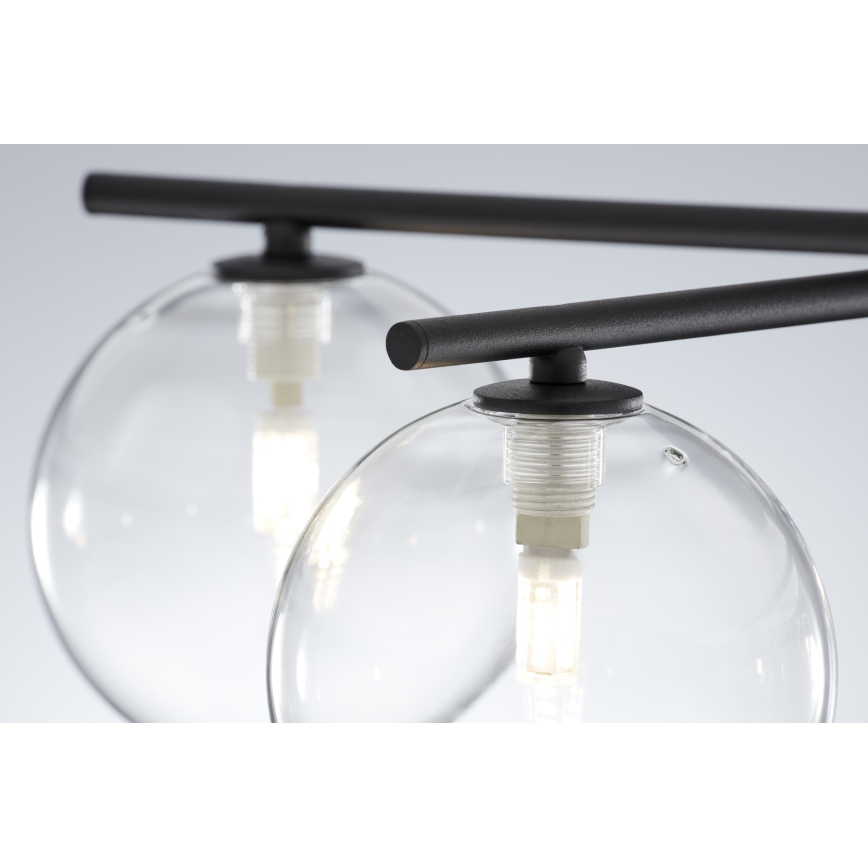 Jupiter 2046 - Candeeiro integrado PRATO 5xG9/10W/230V preto/transparente